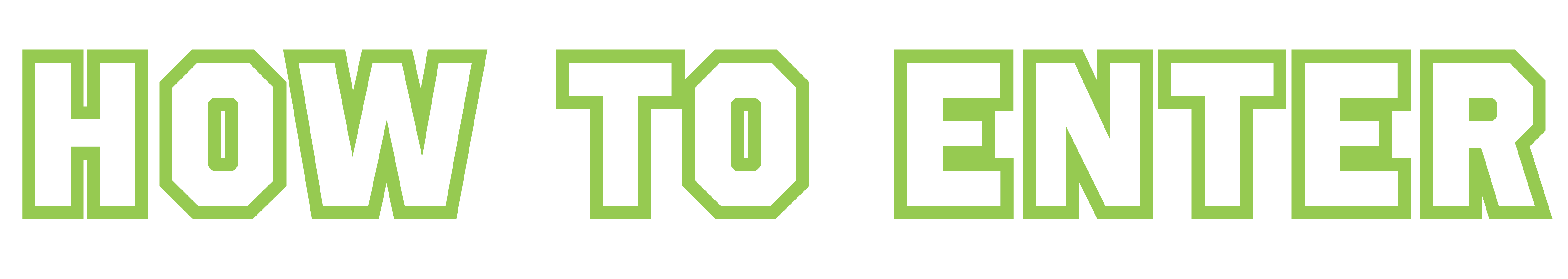 Green block text reads how to enter